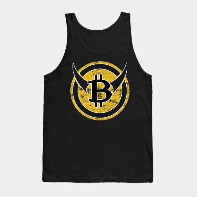 Bitcoin Logo Vintage Bull HODL Cryptocurrency Trading Tank Top by Bazzar Designs